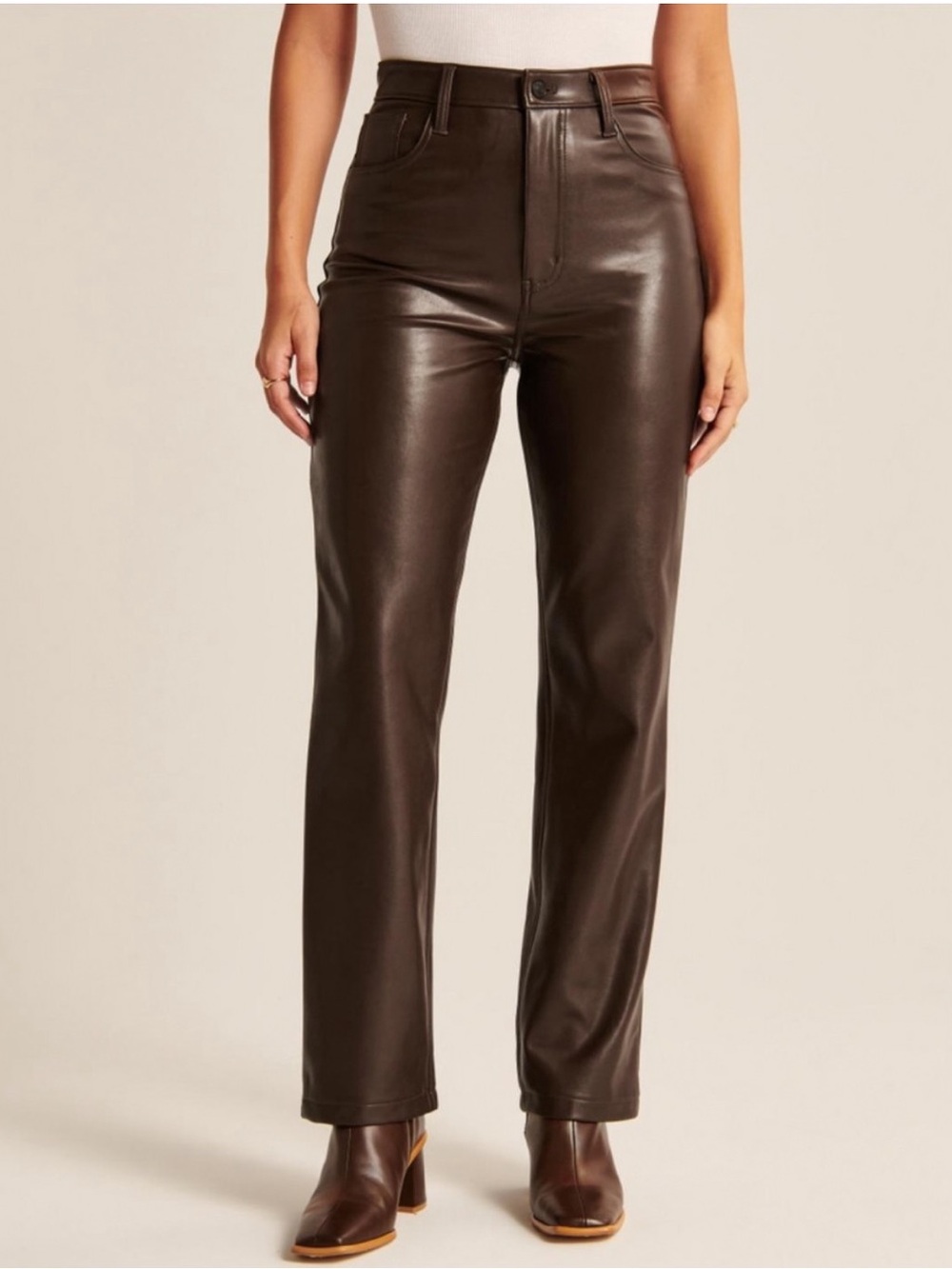 Abercrombie & Fitch Leather 90’s Straight Ultra High Rise